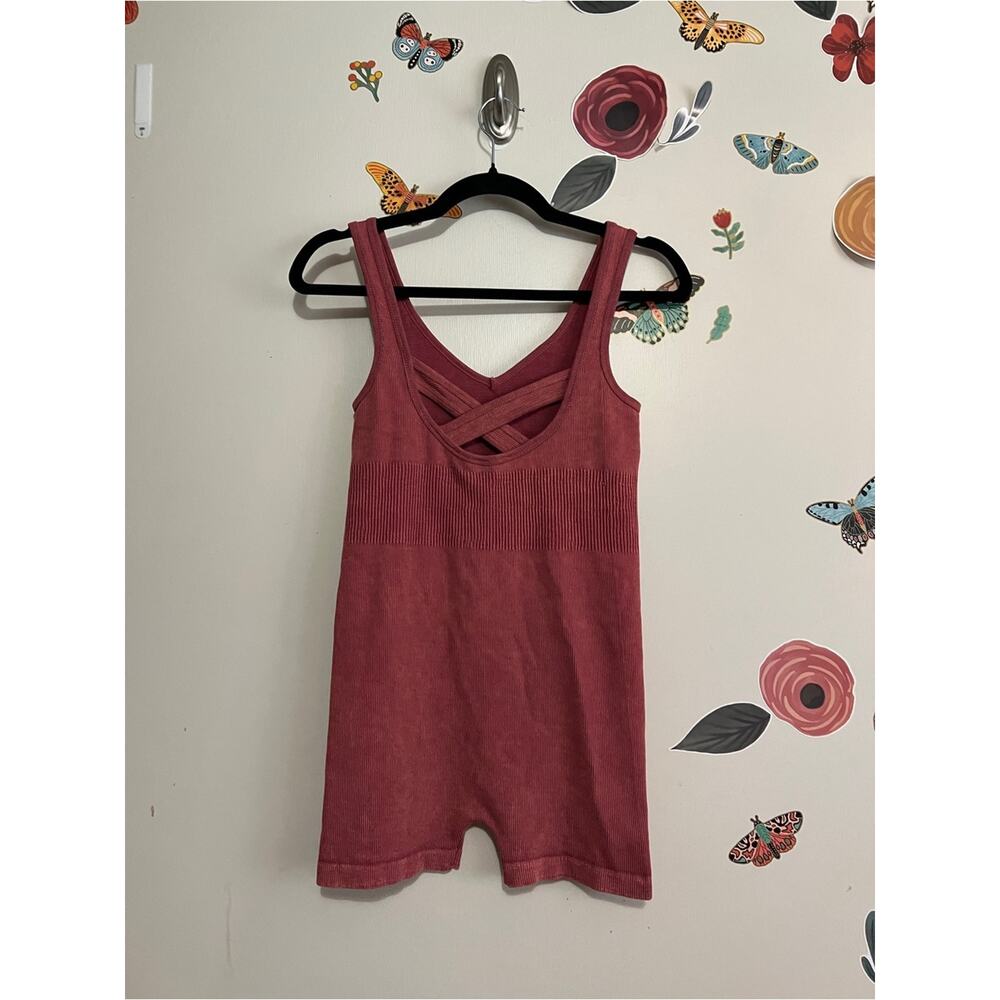 DYNAMIC Ribbed Tank Romper - Dusty Rose - Picture 2 of 8